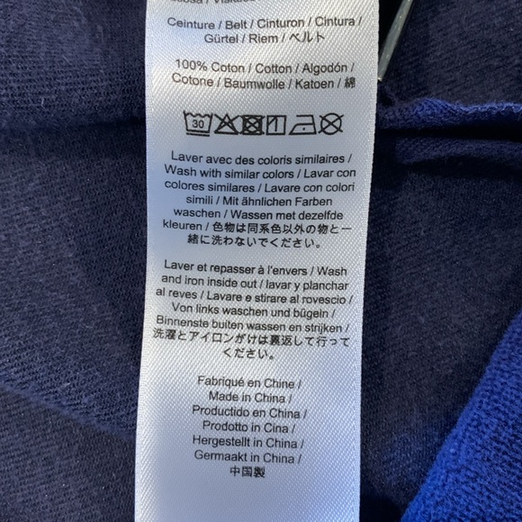 velour Comptoir Des Cotonniers velour pullover sweatshirt with tie. M. Blue - Picture 6 of 6